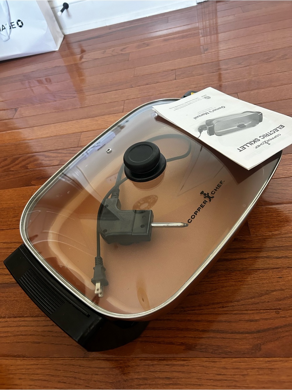 Copper Chef Electric Skillet with Glass Lid & Temperature Control